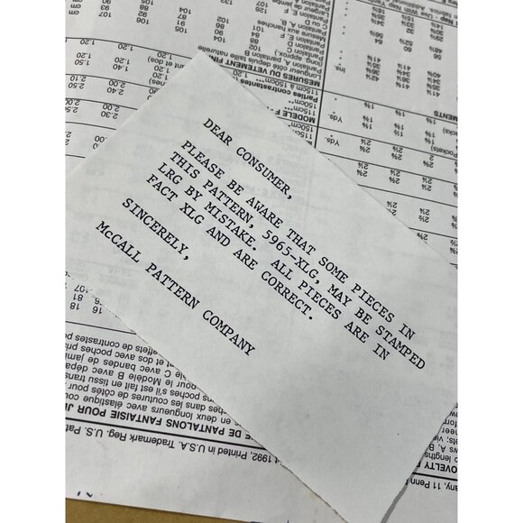 90s McCalls 5965 Misses Novelty Pants Sewing Pattern Size XL Vintage 1992 UNCUT - Picture 6 of 7